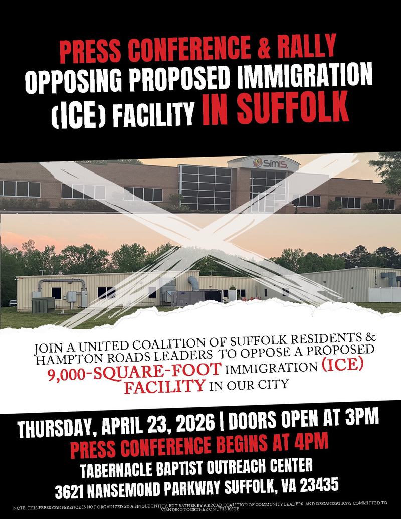 Poster about the press conference and rally described in this post