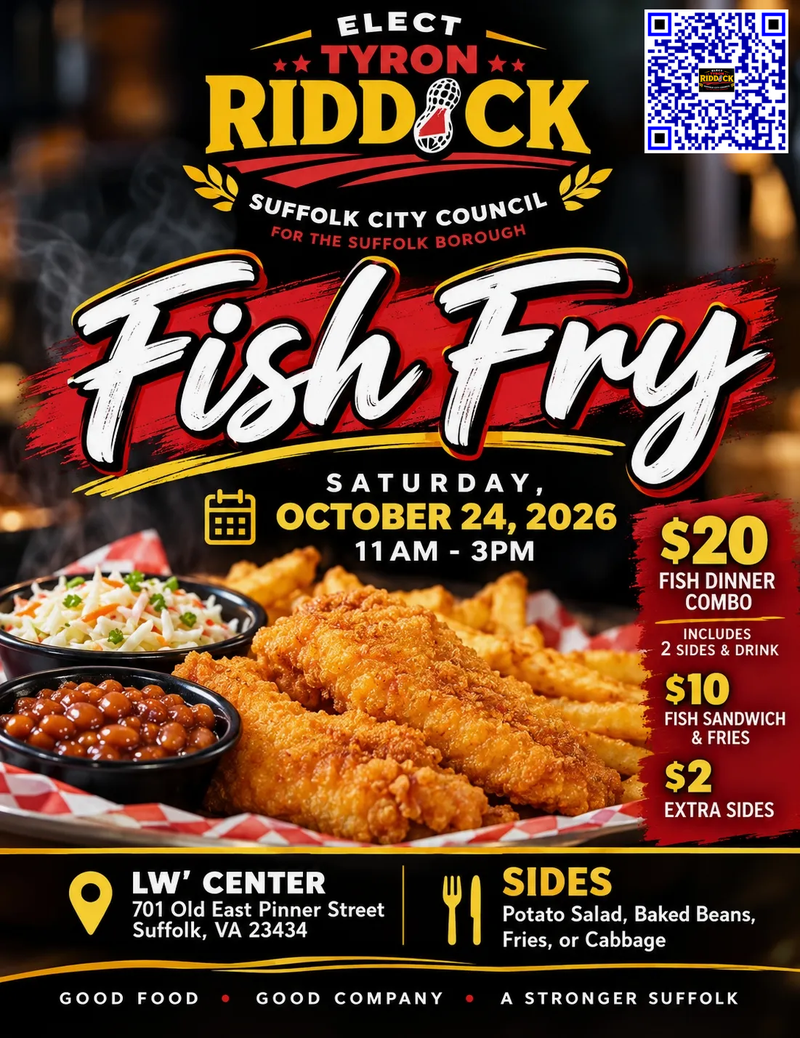 Image with text describing the fish fry.  Details are in the article