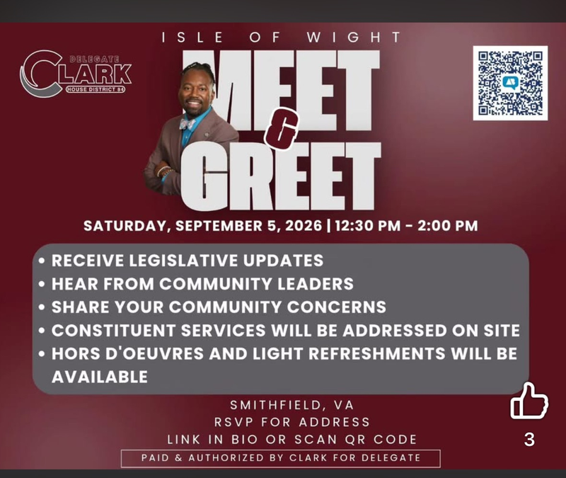Poster for Nadarius Clark meet and greet in Smithfield.  Text is in the post