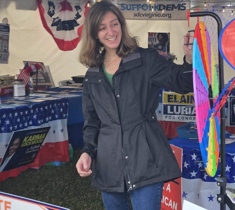 Elaine Luria at the Suffolk Democratic Committee's tent at Peanut Fest