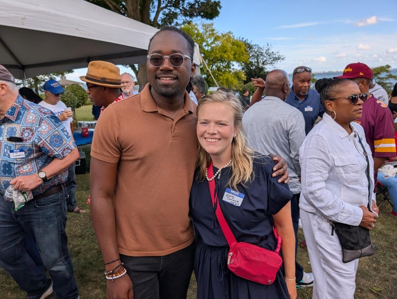 Photo of Nadarius Clark and Kacey Carnegie at on outdoor event