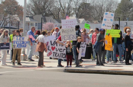 Group of people at a protest