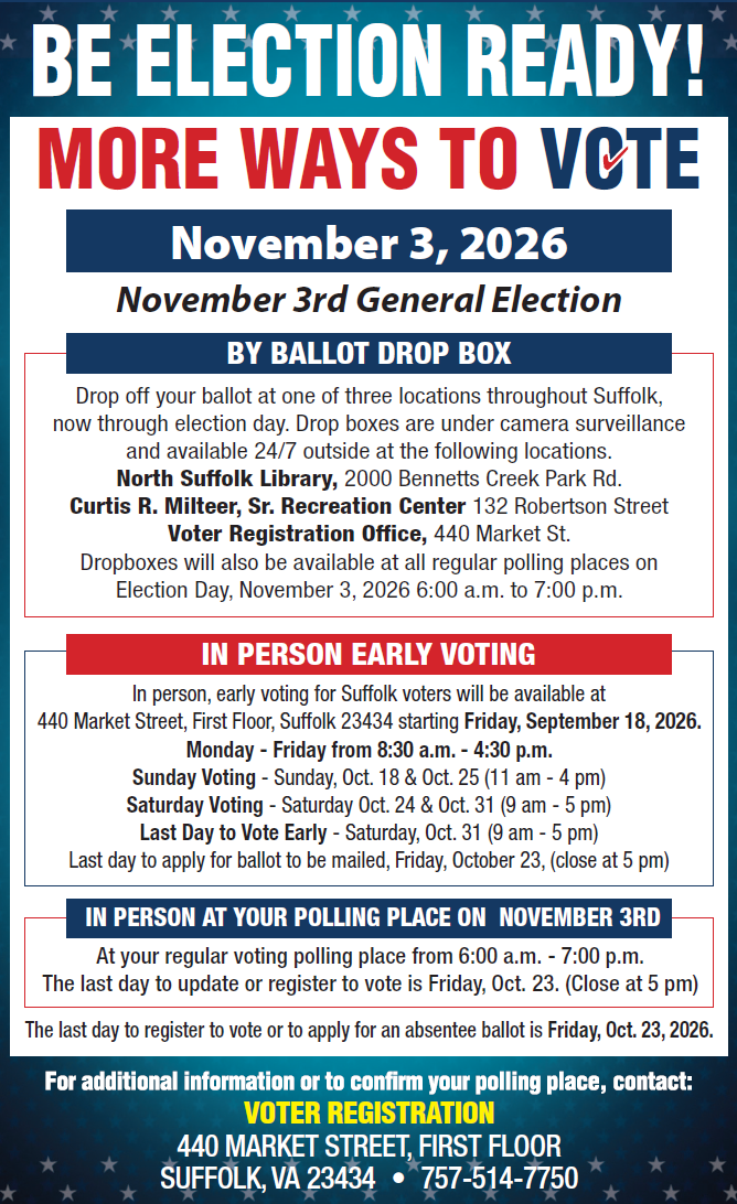 Information about ways to vote.  Text provided in post